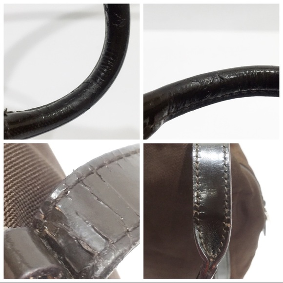 Gucci brown nylon and leather vintage mini satchel bag - Picture 7 of 11